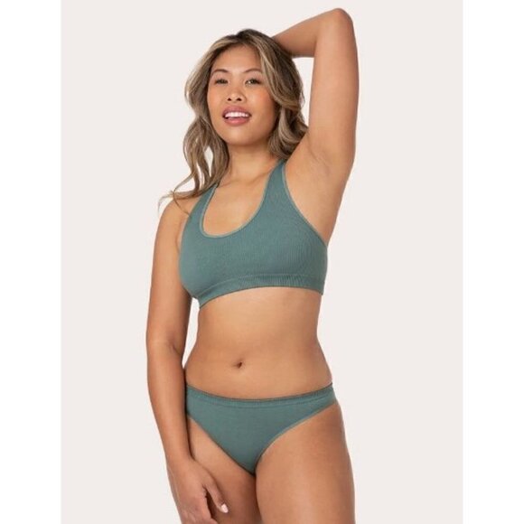 Lively Other - Lively Green Ribbed Seamless Racerback Bralette M